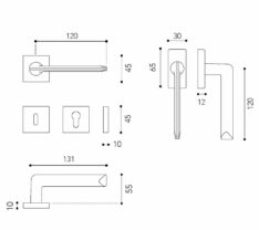 Maniglia cromato satinato per finestra modello Linea -527