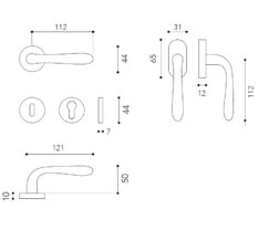 Maniglia cromo satinato per finestra modello One -530
