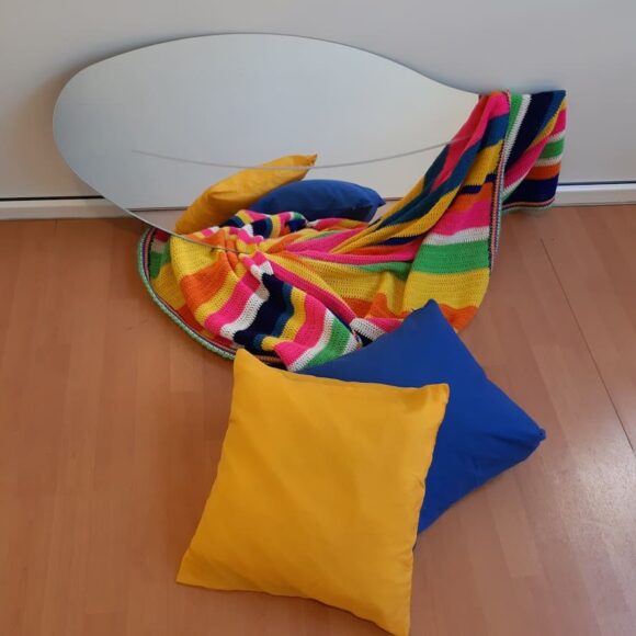 Specchio Foglia con decoro sabbiato da mm. 1000 x 700-0