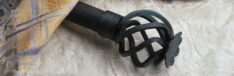 Bastone per tende in ferro battuto nero L cm. 200 Ponza -0
