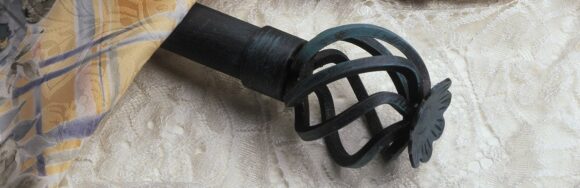 Bastone per tende in ferro battuto nero L cm. 200 Ponza -0