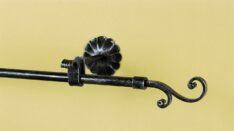 Bastone per tende in ferro battuto verniciato nero L cm. 200 Vieste -0