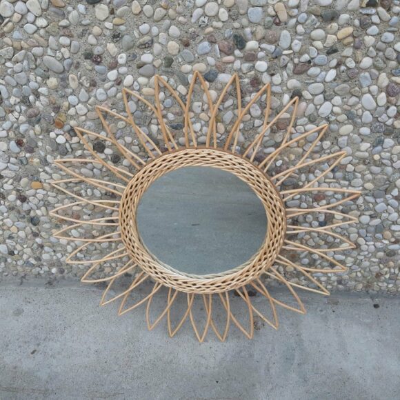 Specchiera in rattan naturale di diametro cm. 50-541