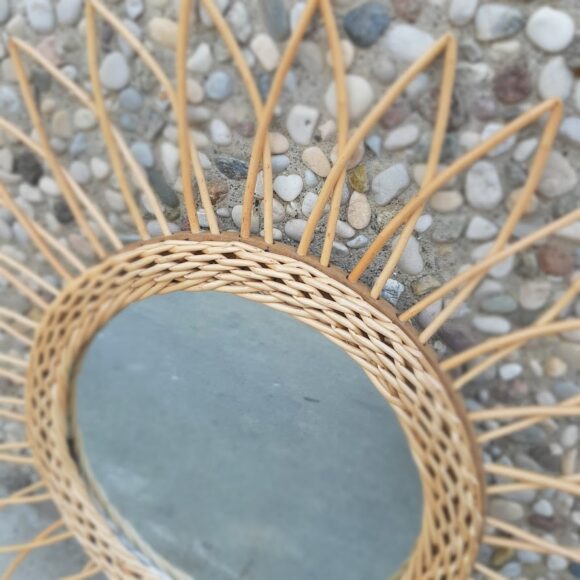 Specchiera in rattan naturale di diametro cm. 50-542