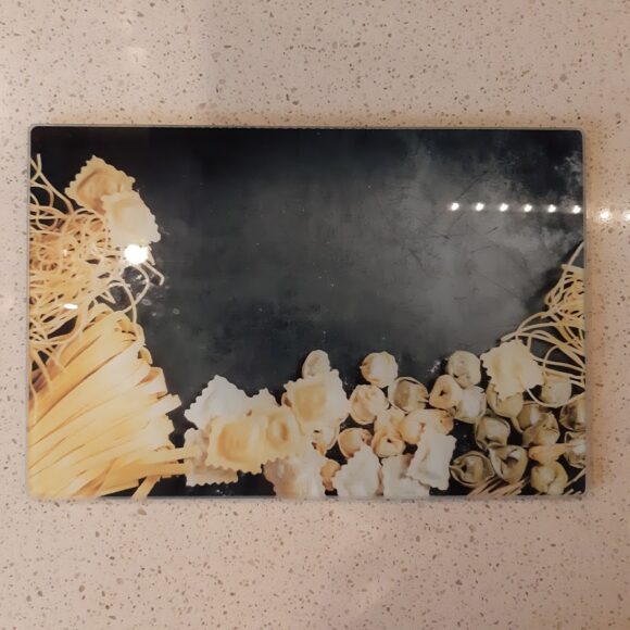 Tagliere in vetro con stampa di pasta da cm. 30 x 20-0