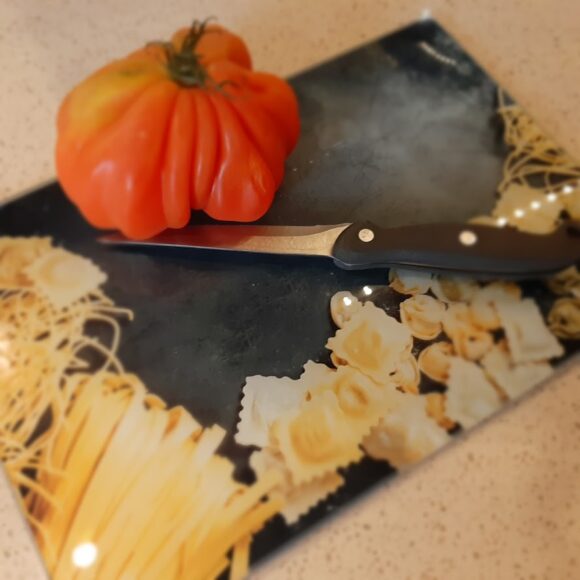 Tagliere in vetro con stampa di pasta da cm. 30 x 20-566