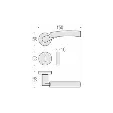 Maniglia oro mat satinato per porta interna - mezza destra - COLOMBO modello MIXA -681