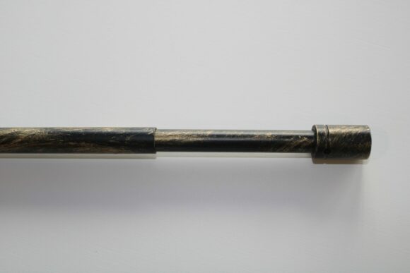 BASTONE ESTENSIBILE per tendine a vetro di lunghezza cm. 60/80 e diametro cm. 1 Finitura NERO-ORO-884