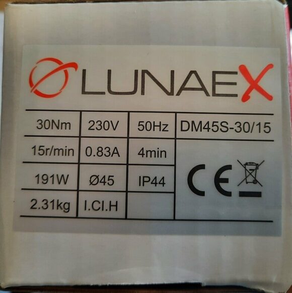 Motore per tapparelle Motore tubolare Lunaex 30 Nm con supporto-1142
