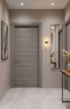 Render della porta interna grigio cenere