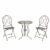 Set Bistrot da giardino in metallo Nero Marrone Riccioli 2 sedie e 1 tavolino-0