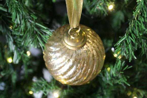 Palline di Natale in vetro Colore Oro - Oro anticato - Decoro natalizio - forme e dimensioni varie-1883