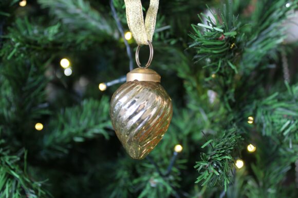 Palline di Natale in vetro Colore Oro - Oro anticato - Decoro natalizio - forme e dimensioni varie - immagine 2
