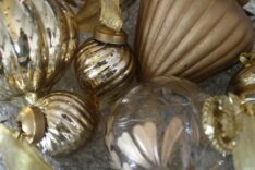Palline di Natale in vetro Colore Oro - Oro anticato - Decoro natalizio - forme e dimensioni varie-0