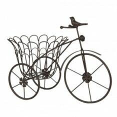 Porta Vaso Fioriera Bicicletta Metallo Marrone da cm. 44 x 24 x 32 H-1782