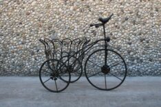 Porta Vaso Fioriera Bicicletta Metallo Marrone da cm. 44 x 24 x 32 H-0