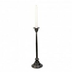 Portacandela Candeliere in metallo Nero da Ø 11 x 37 H cm.-1751