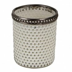 Porta Tealight in vetro Bianco rotondo da cm. Ø 5 x 6 H-0