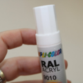 Vernice acrilica universale per ritocco con pennellino colore bianco RAL 9010-0