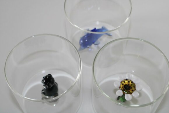 Bicchiere vetro borosilicato con soggetto interno – capacità 250 ml-0
