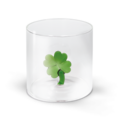 Bicchiere in vetro borosilicato con Quadrifoglio interno-0