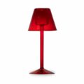 Porta tealight a forma di abajour in vetro Rosso-0