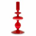 Portacandele in vetro borosilicato Rosso H cm.20-0