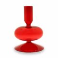 Portacandele in vetro borosilicato Rosso H cm.12-0
