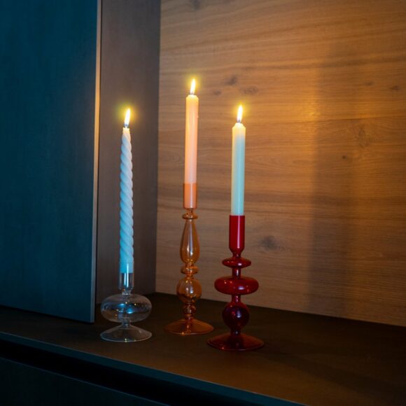 Portacandele in vetro borosilicato - colori e forme varie-0