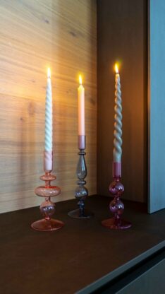 Portacandele in vetro borosilicato - colori e forme varie-2064
