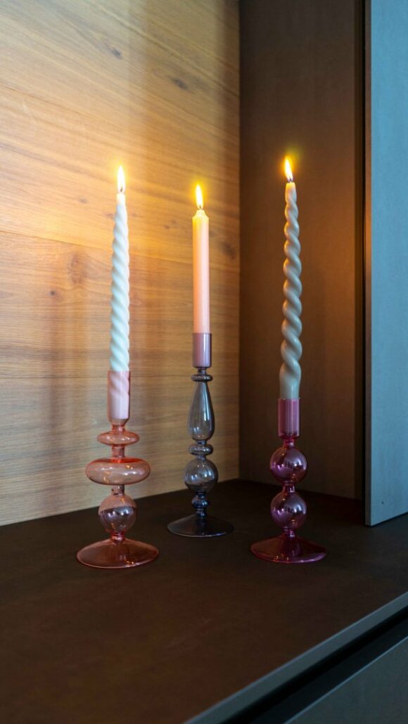 Portacandele in vetro borosilicato - colori e forme varie-2064