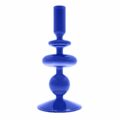 Portacandele in vetro borosilicato Blu H cm.20-0