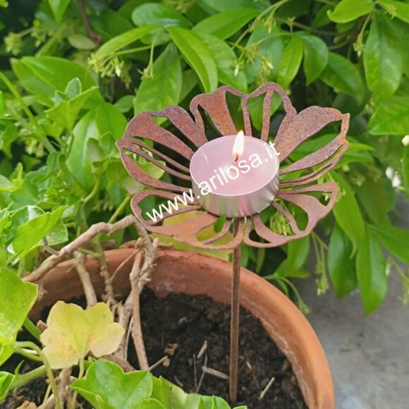 Decorazione in ferro Fiore Cosmea piccolo con stelo-2260