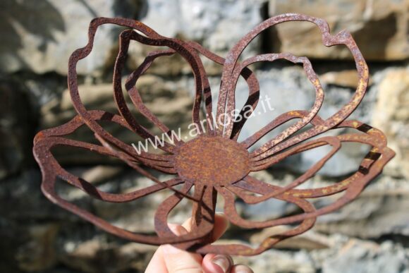 Decorazione ferro Fiore stilizzato con asta componibile-2216