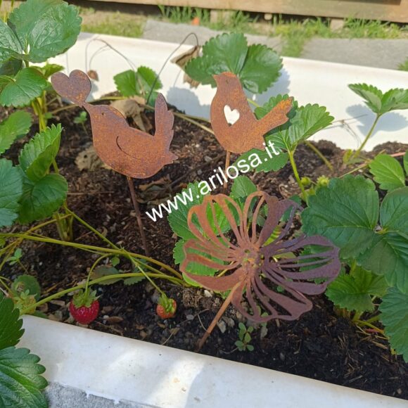 Decorazione in ferro Fiore Cosmea piccolo con stelo-2262