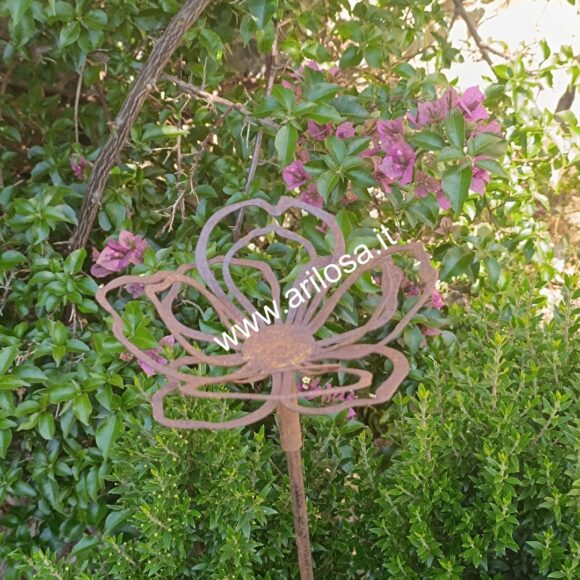 Decorazione ferro Fiore stilizzato con asta componibile-2246