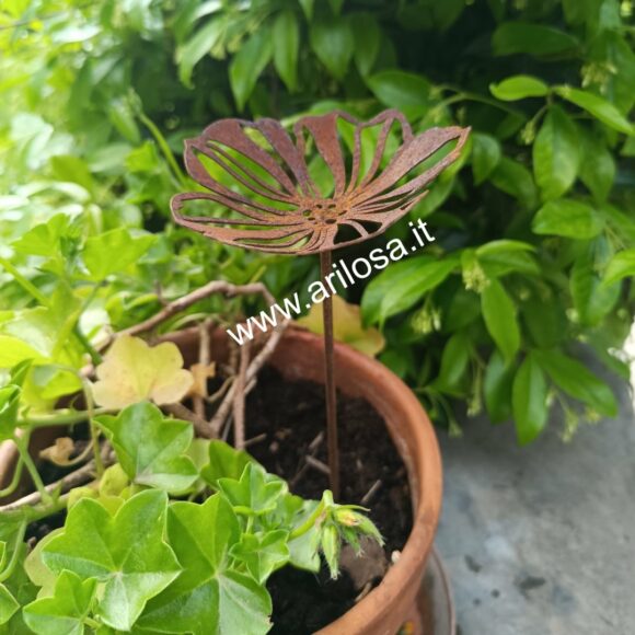 Decorazione in ferro Fiore Cosmea piccolo con stelo-2264
