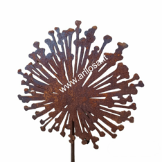 Decorazione Ferro arrugginito - Soffione Ø cm. 30 con stelo cm. 110-0