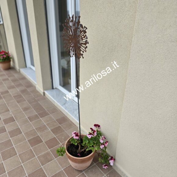 Decorazione Ferro arrugginito - Soffione Ø cm. 30 con stelo cm. 110-2152
