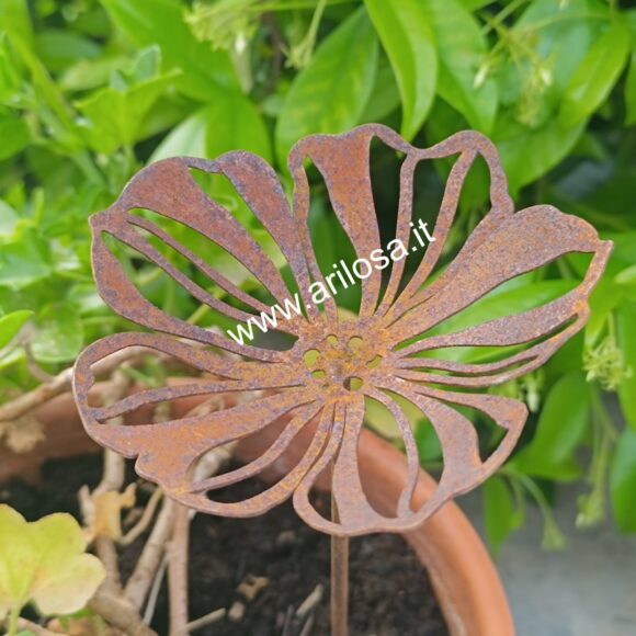 Decorazione in ferro Fiore Cosmea piccolo con stelo-0