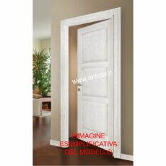 Porta Interna Legno Massiccio nocis patinato medio - cm. 80 x 210 H Battente spinta sinistra-0