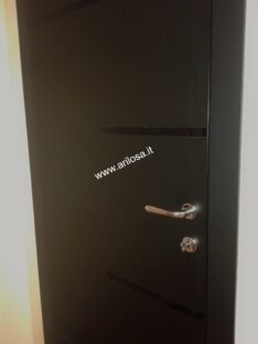 Porta Interna Laccato nero grafite inserti orizzontali - cm. 80 x 210 H Battente spinta destra-2256