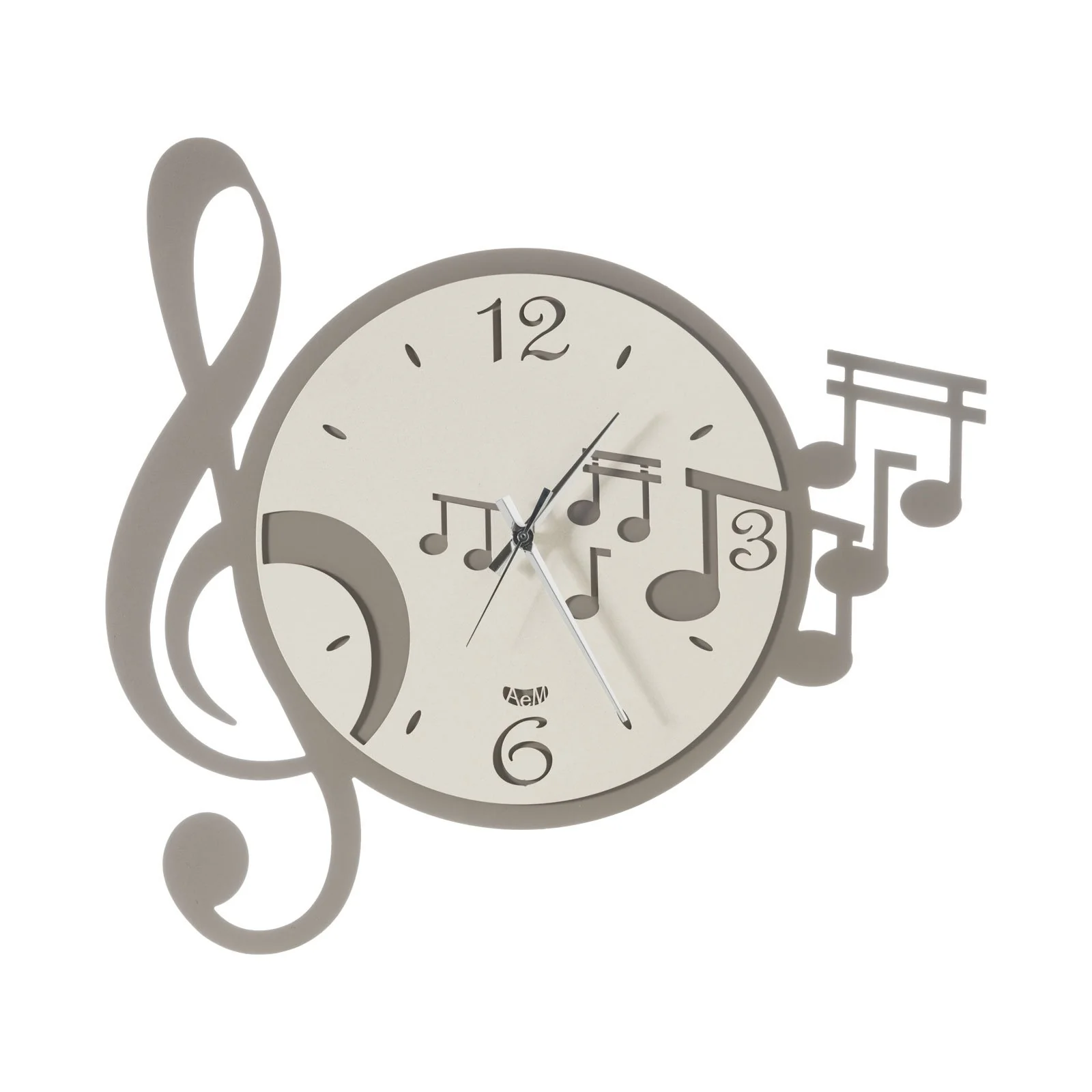 Orologio con chiave e note musicali Musica - Fango e avorio