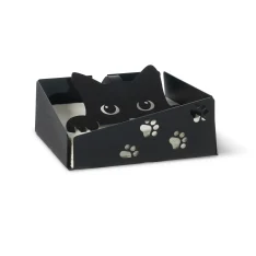 portatovaglioli a forma di gatto di colore nero