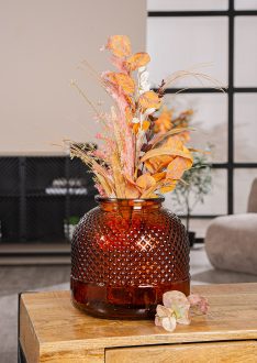 Vaso in vetro marrone Diamond