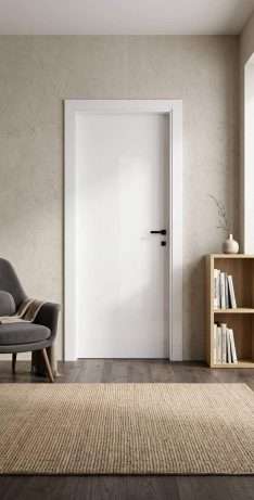 Render della porta interna bianco soft battente