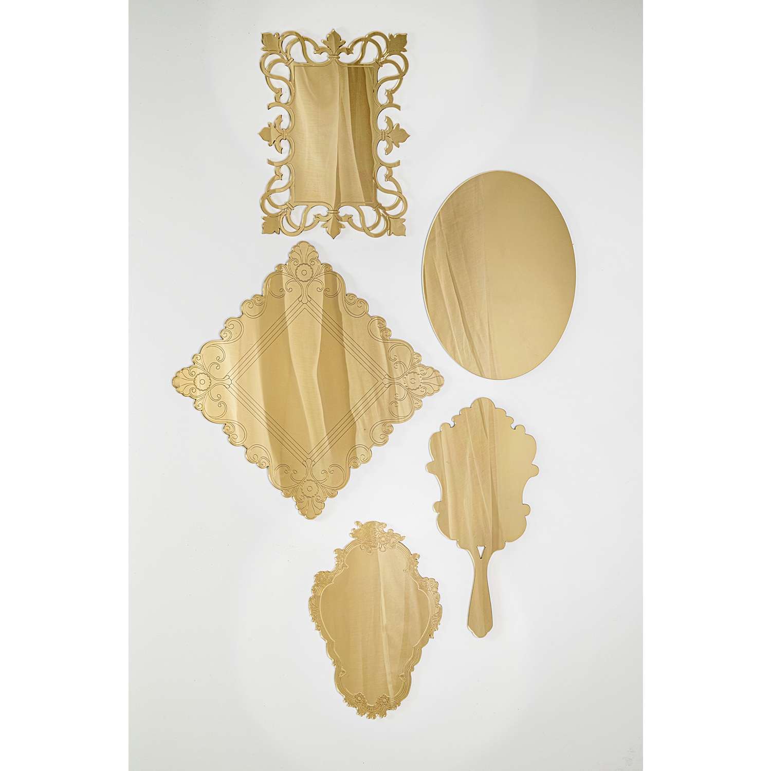 DECO’ Set decorativo specchiato, 5 pezzi, in plexiglass