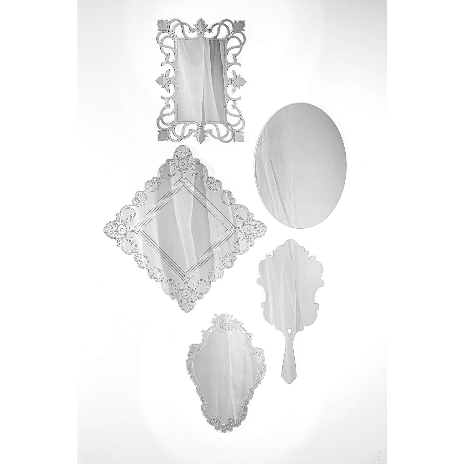 DECO’ Set decorativo specchiato, 5 pezzi, in plexiglass - immagine 2